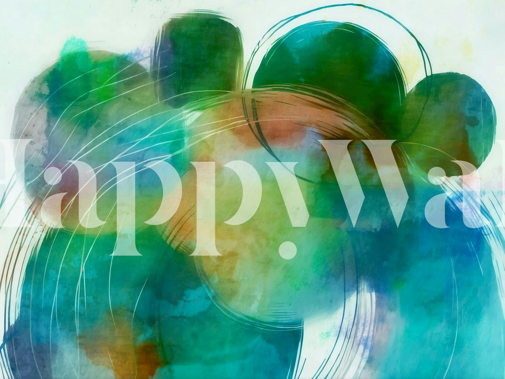 Kleurrijke Brush Strokes Paint-behang in een kamer