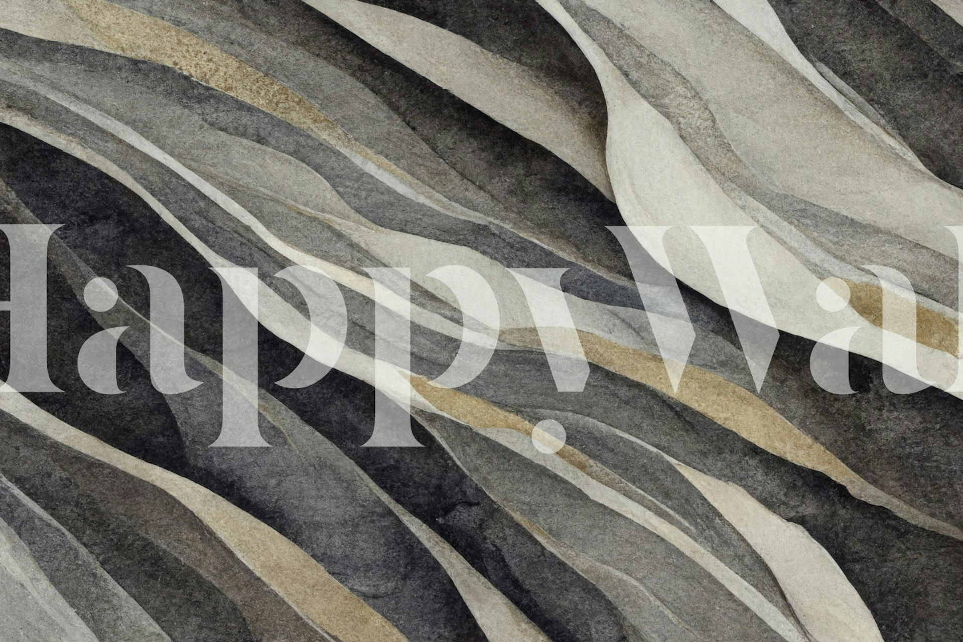 Abstract gray and beige waves wallpaper