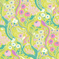 Whimsical Kitschy Floral Garden - Yellow tapete