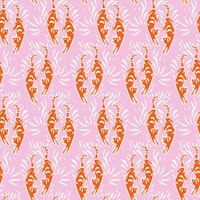 Kitschy Red Tigers - Baby Pink wallpaper