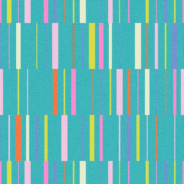 Colorful Kitschy Stripes - Verdigris Green