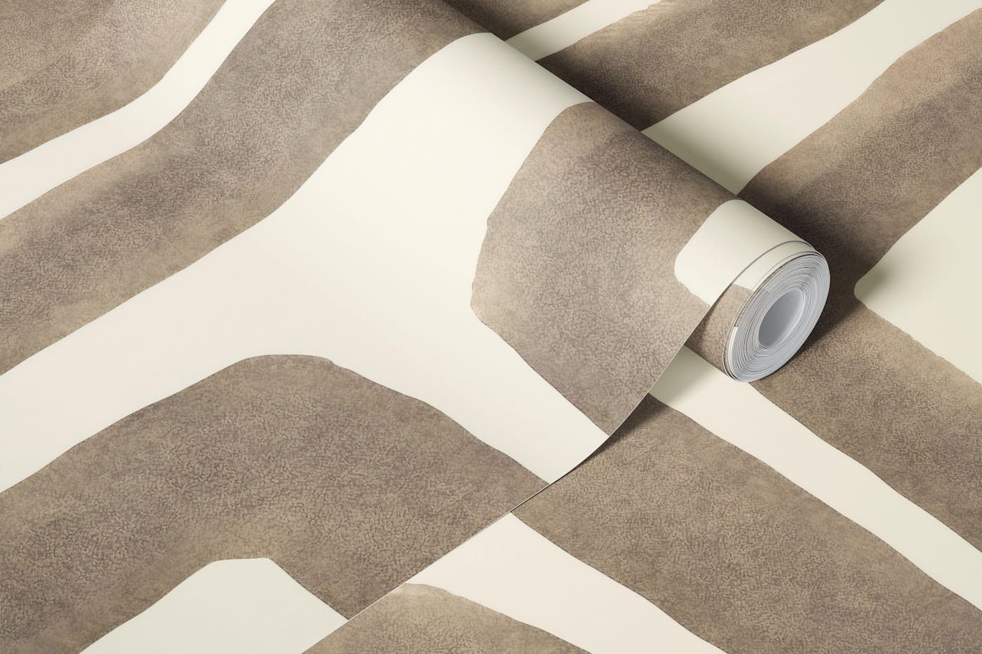 Abstract Maze Art Beige wallpaper roll