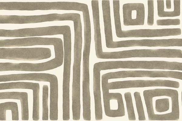 Abstract Maze Art Beige
