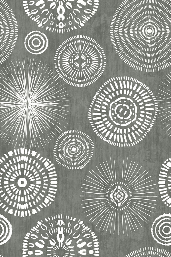 Graceful Boho Circles White Grey