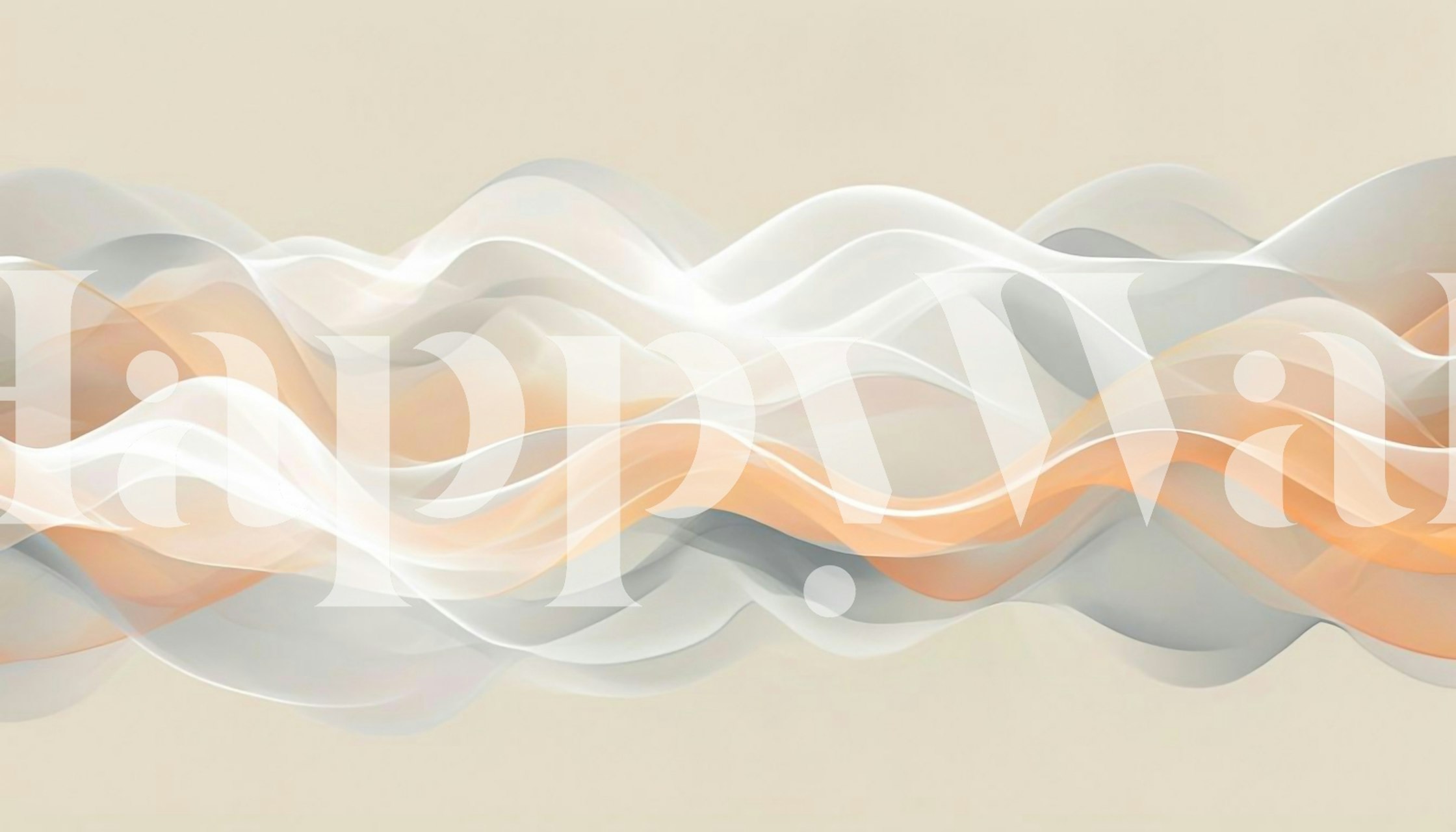 Flowing Abstract Waves in Soft Gradient Hues tapetti huoneessa