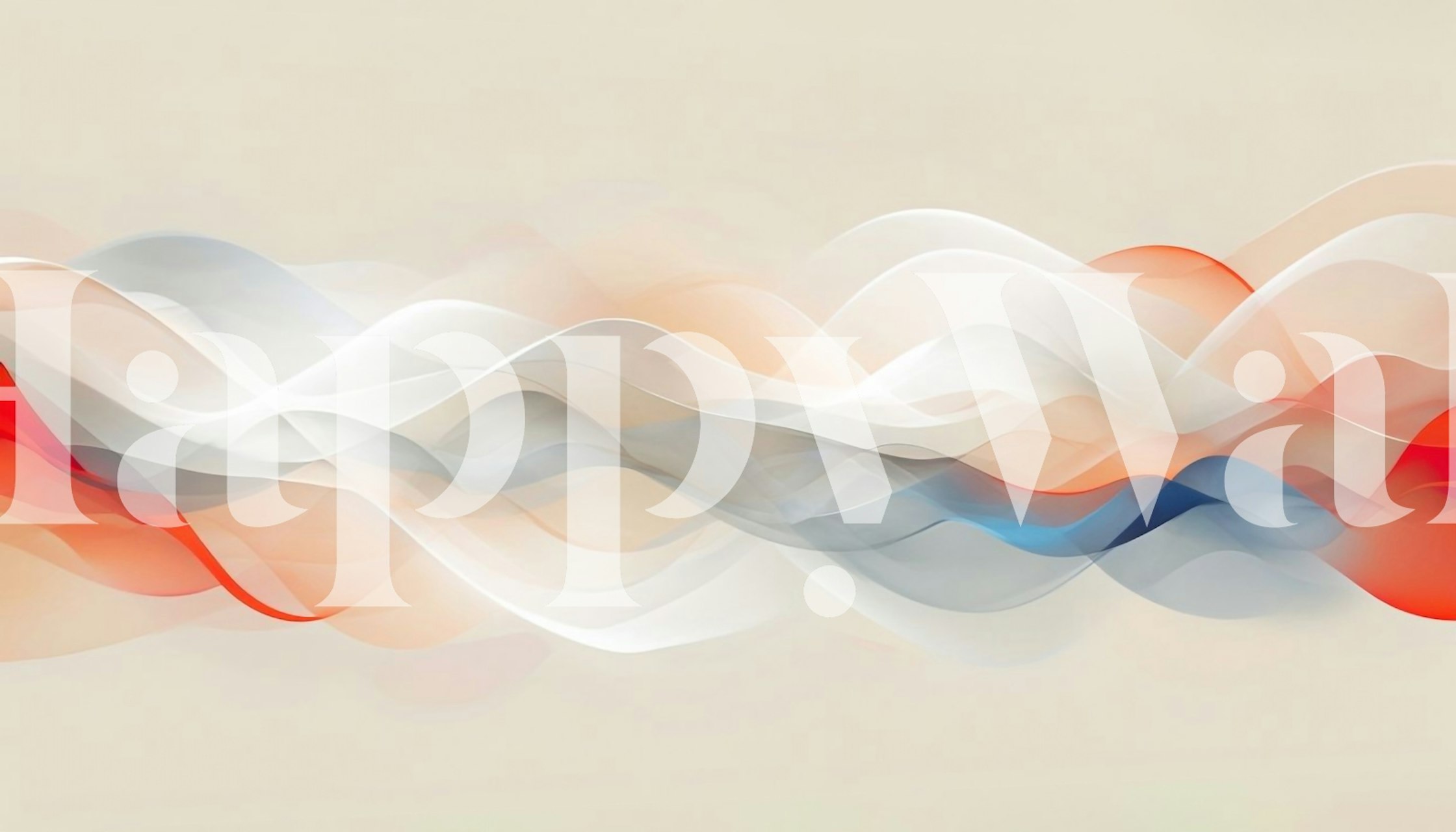 Abstract flowing waves in red, blue, and white wallpaper