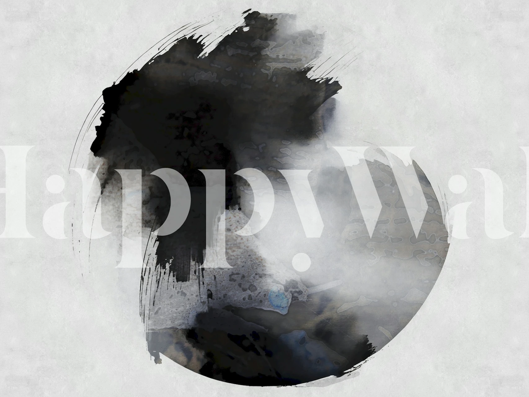 Papel de parede Monochrome Ink Splash em um quarto