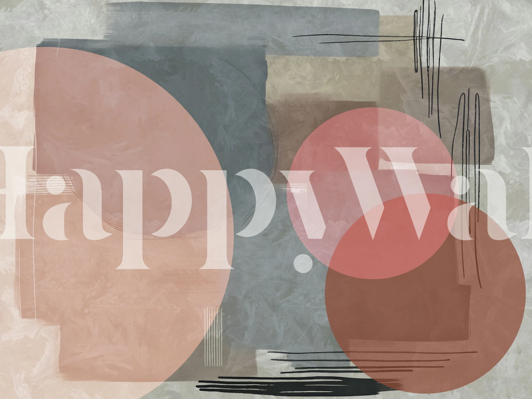 Modern Shapes Fusion Tapete in einem stilvollen Raum