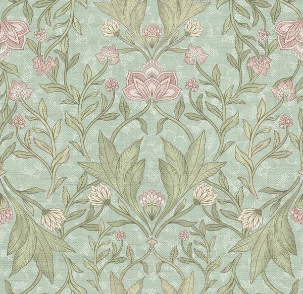 Morris victorian floral damask mint