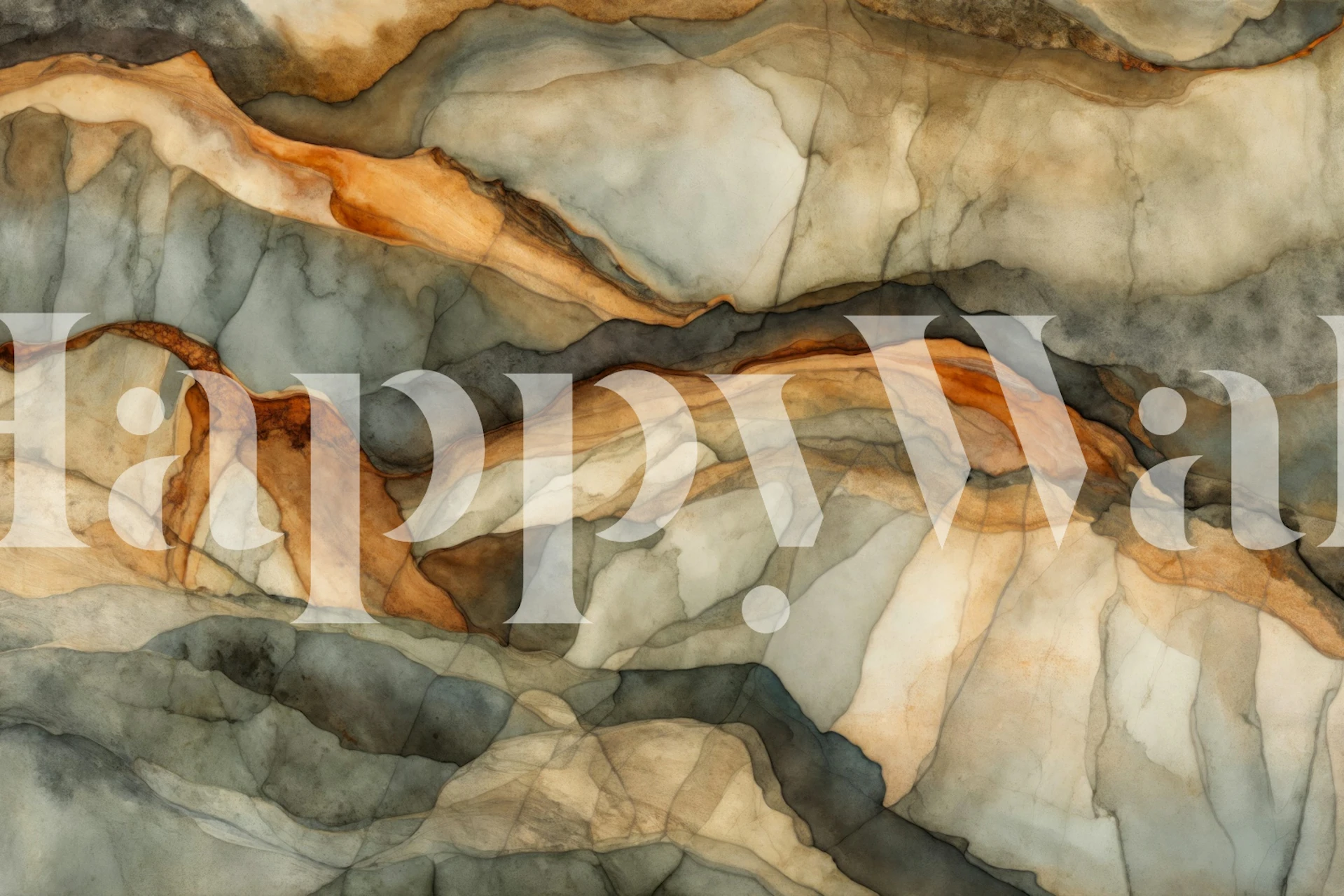 Amber abstract stone pattern with gray and orange tones wallpaper