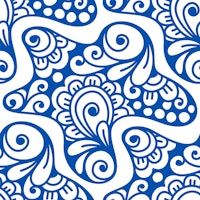 Blue Swirl Floral Doodles tapeta