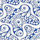 Blue Swirl Floral Doodles
