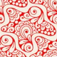 Bohemian Floral Swirls Red