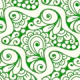 Green Swirl Deco Doodle Art