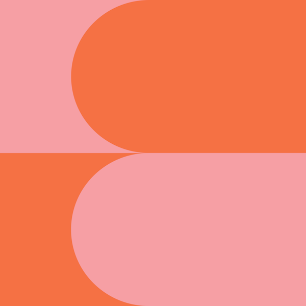 Mid-Century Mod Pink and Orange Shapes