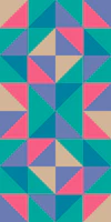 Geometric Square Tiles Grid - Turquoise Rose tapeta