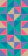 Geometric Square Tiles Grid - Turquoise Rose
