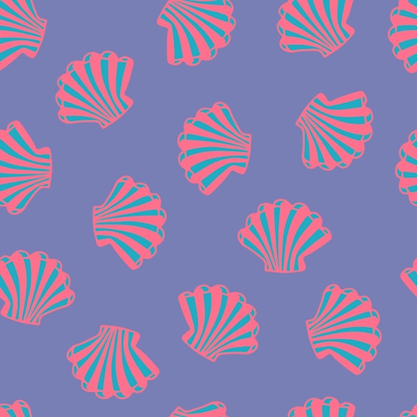 Seashells Coast Scallop Shells Marine Purple