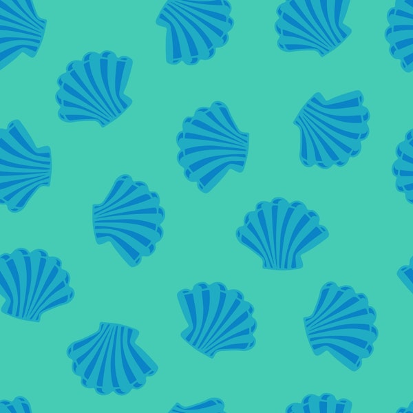 Seashells Coast Scallop Shells Marine Aqua