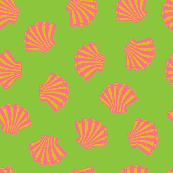 Seashells Coast Scallop Shells Marine Lime