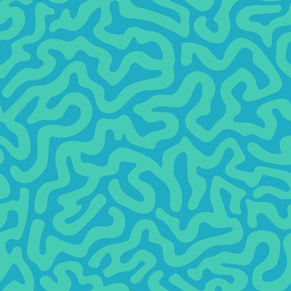 Brainy Abstract Coral Reef Coastal Turquoise