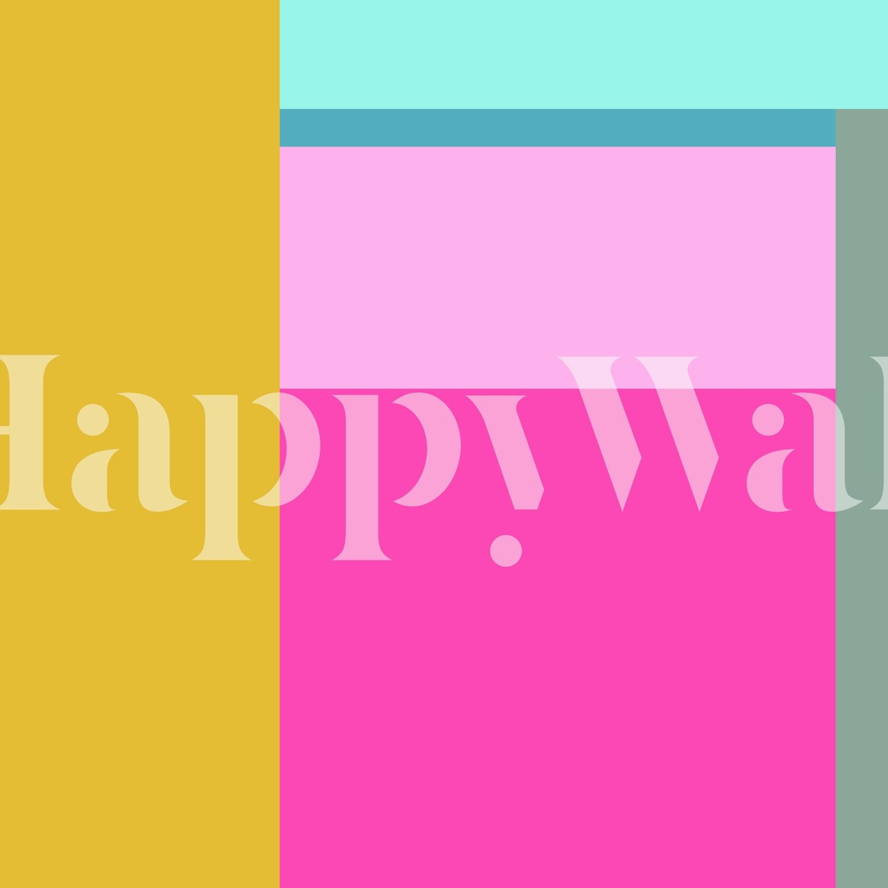 Bright color blocking wallpaper in a room