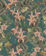 Tropical jungle birds and flowers - dark teal