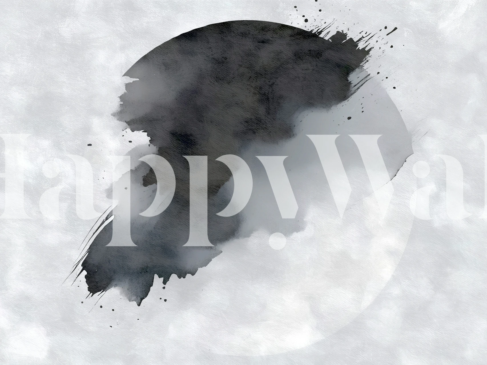 Abstract black and white brushstroke wallpaper