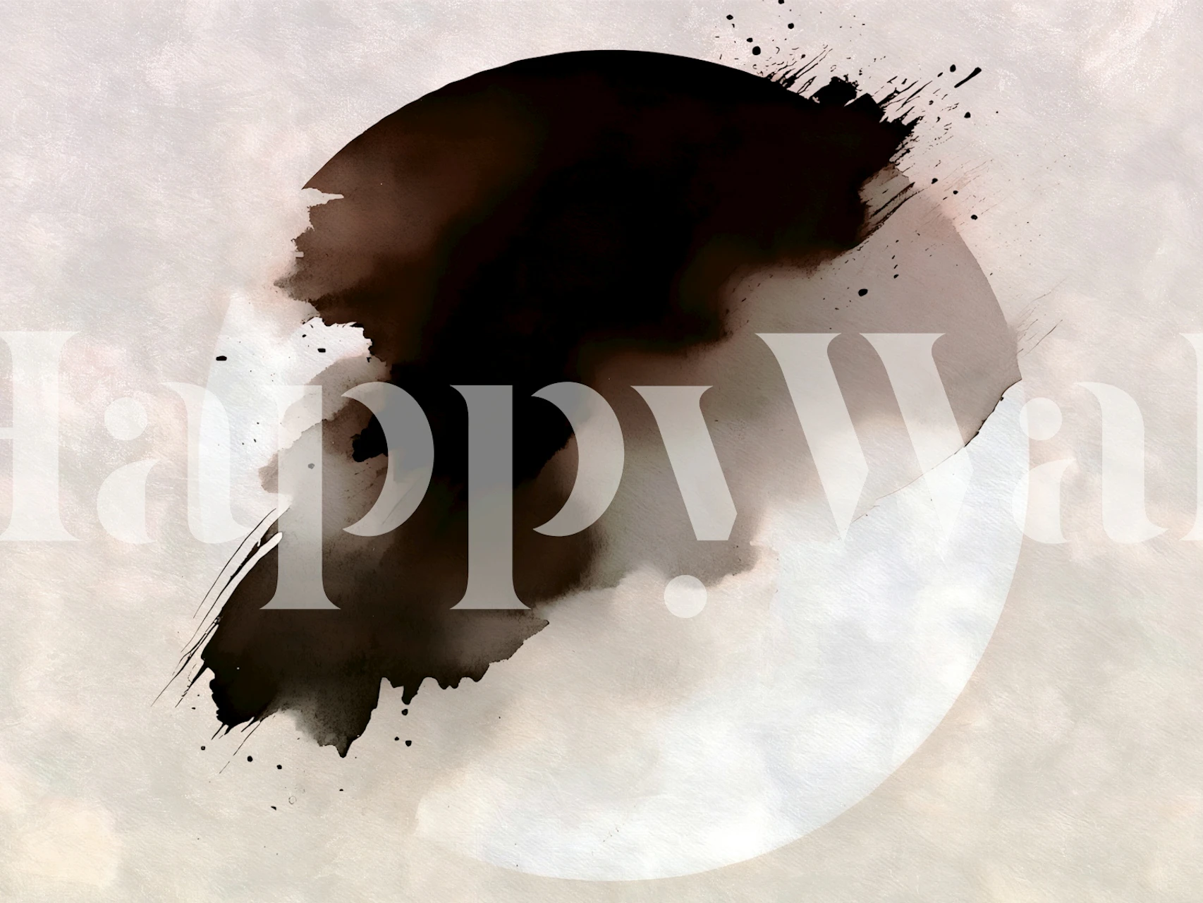 Japanese Moon wallpaper design in a room