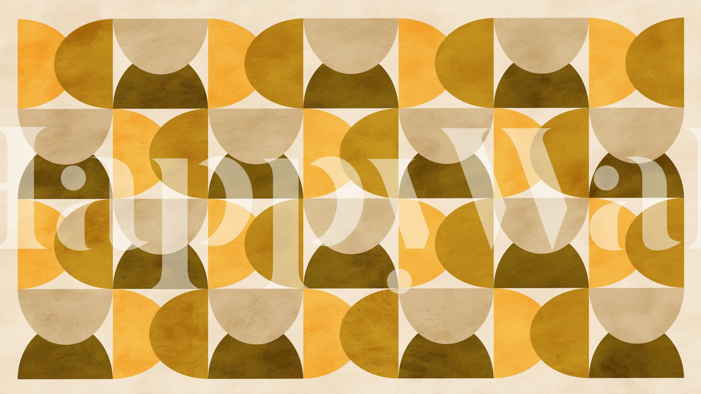 Warme geometrische wallpaper in Autumn Hues