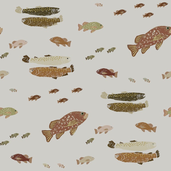 Whimsical Pastel Trout-Fish Print