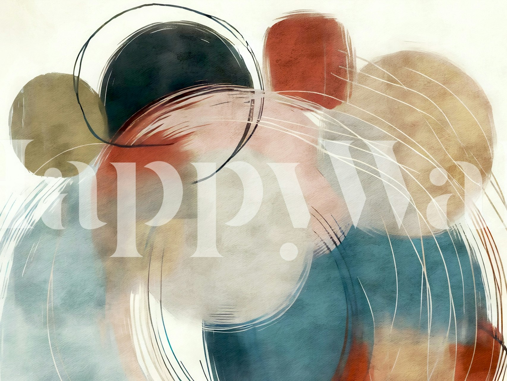 Abstract wallpaper with earthy tones and circular patterns