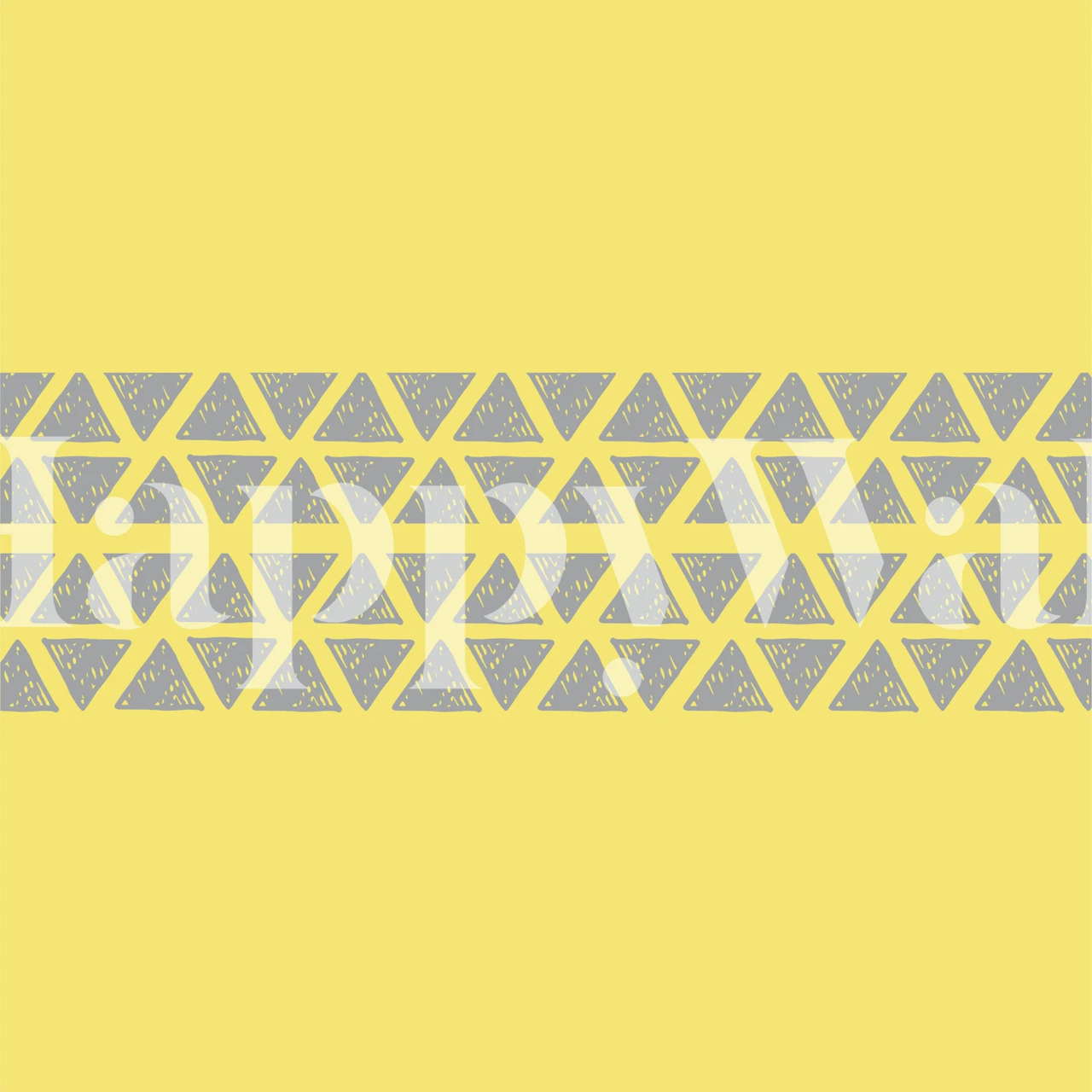 Geometric pattern of grey triangles on yellow background wallpaper