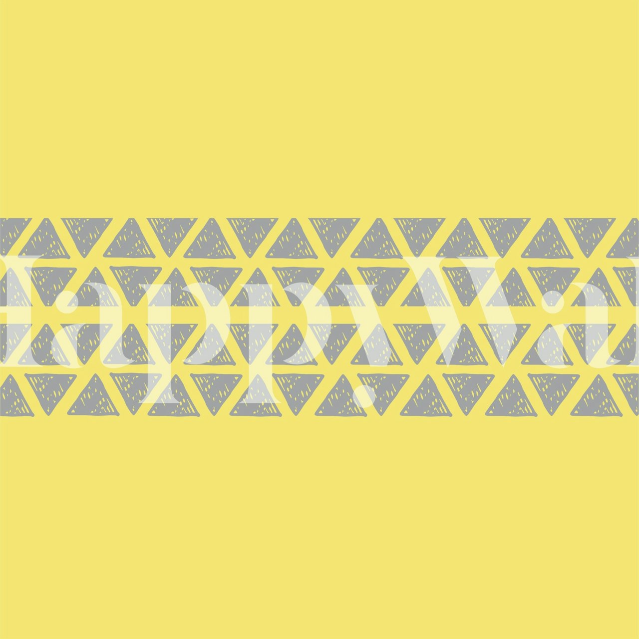 Geometric pattern of grey triangles on yellow background wallpaper
