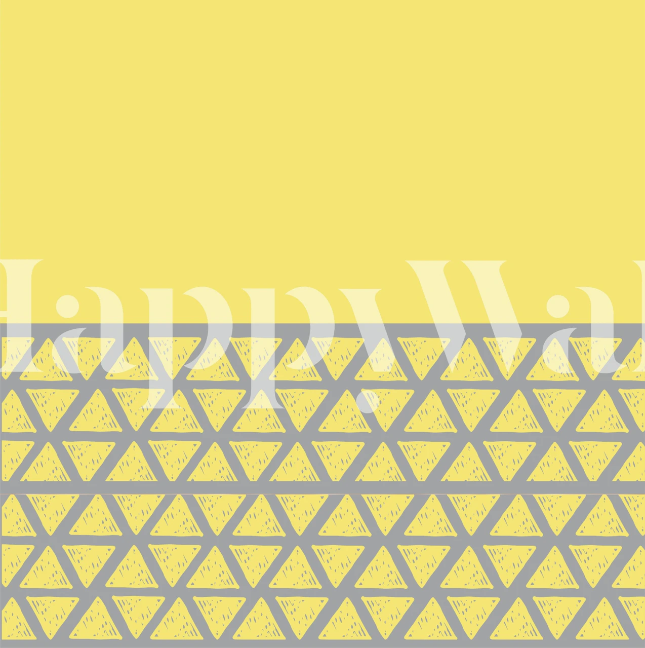 Sunkissed Triangles Saffron Yellow wallpaper in a room