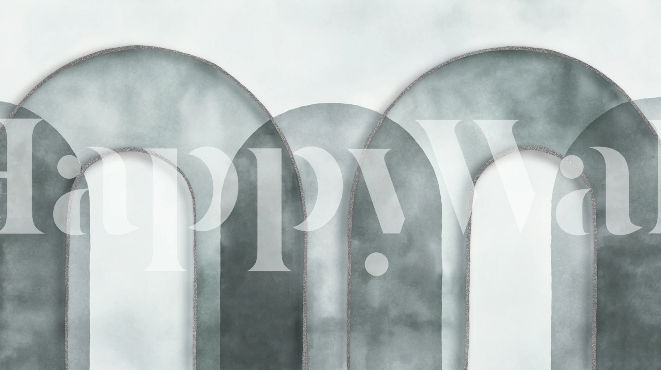 Artistic Arch Impressions Teal Grey wallpaper in a room