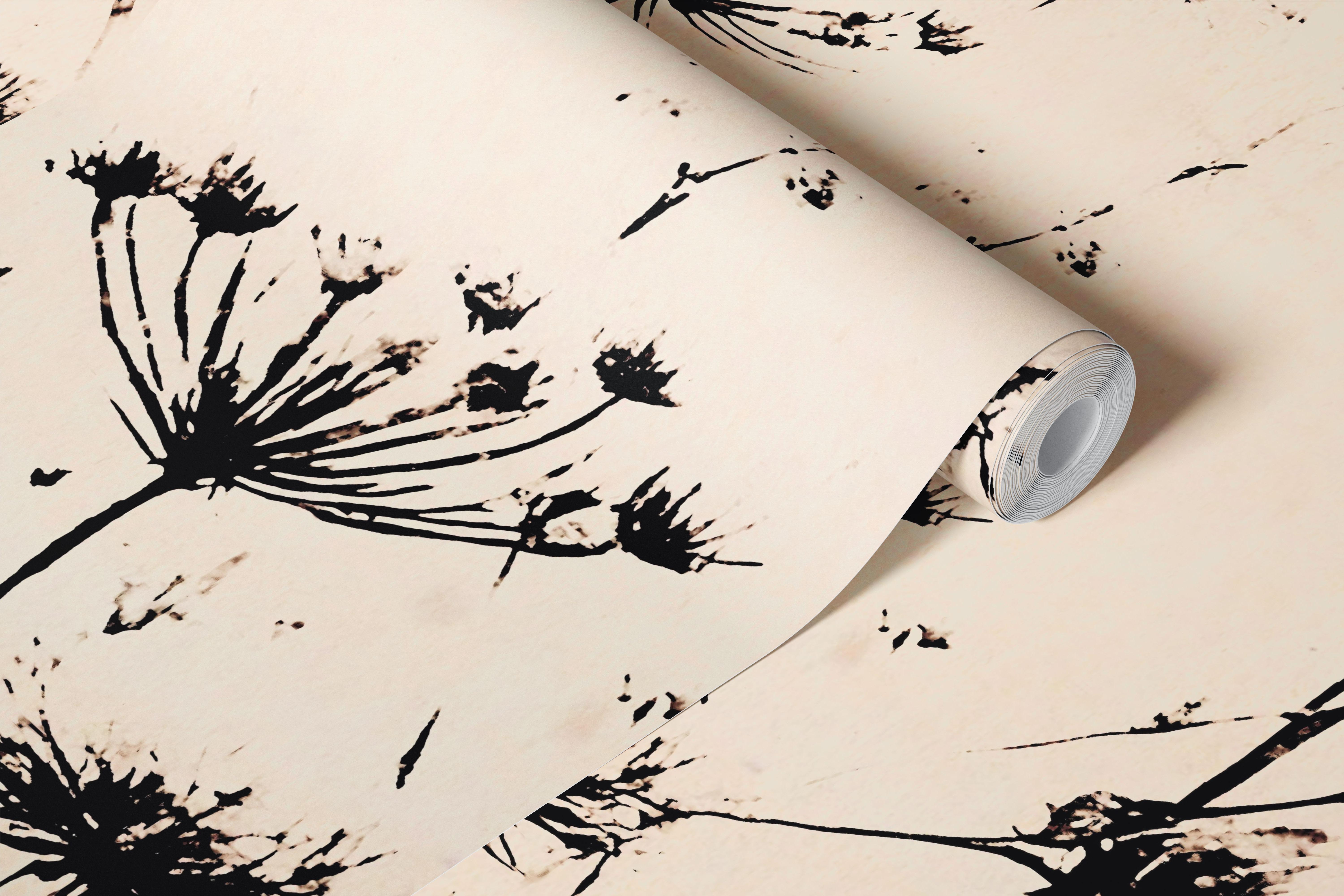Veggen designet med Japandi Botanicals tapet