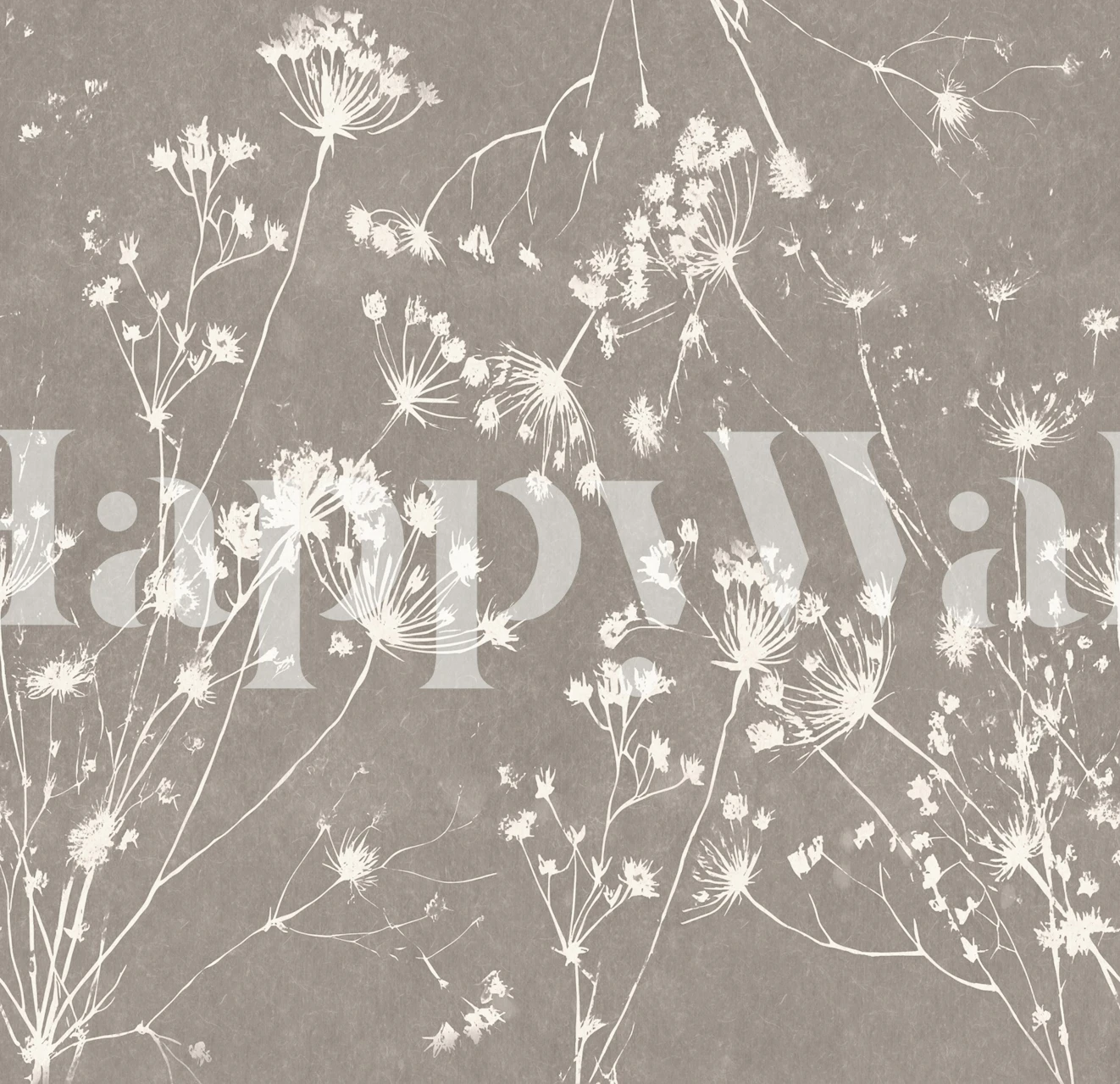 Japandi botanical wallpaper in a beige room