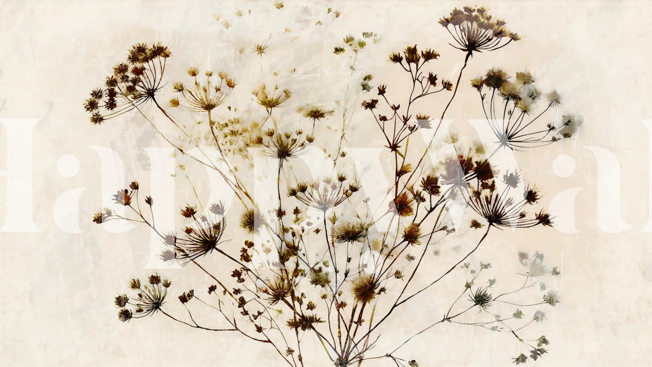 Rustic floral wallpaper in a room setting