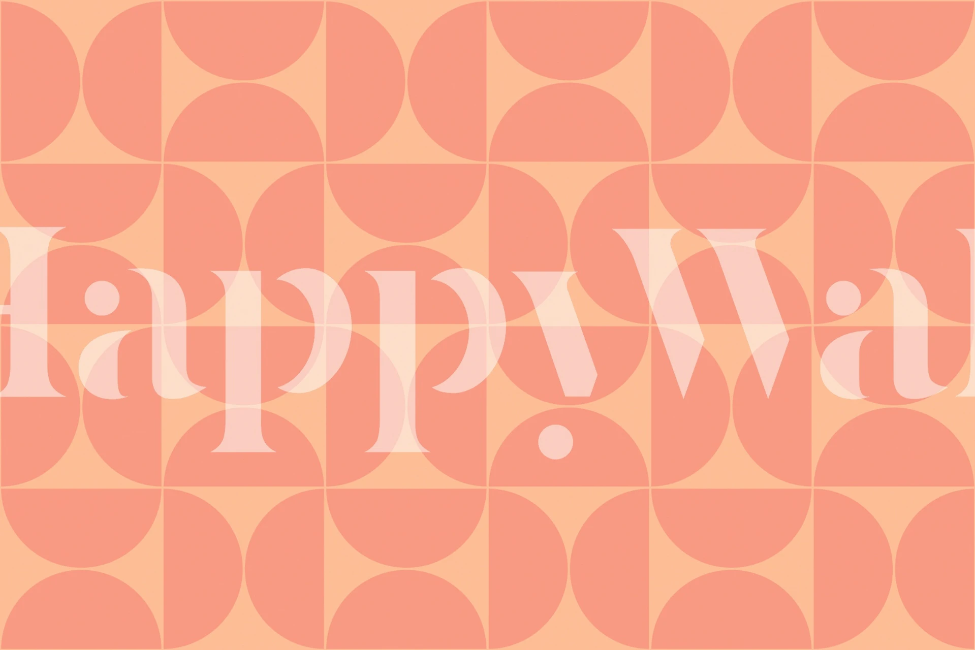 Coral geometric pattern with rounded shapes wallpaper