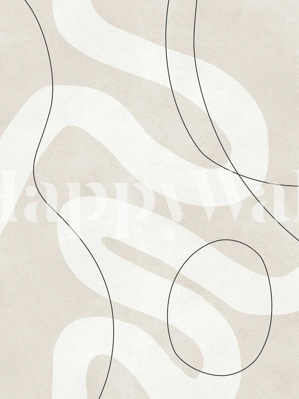 Minimalist Dune Curves tapetti huoneessa