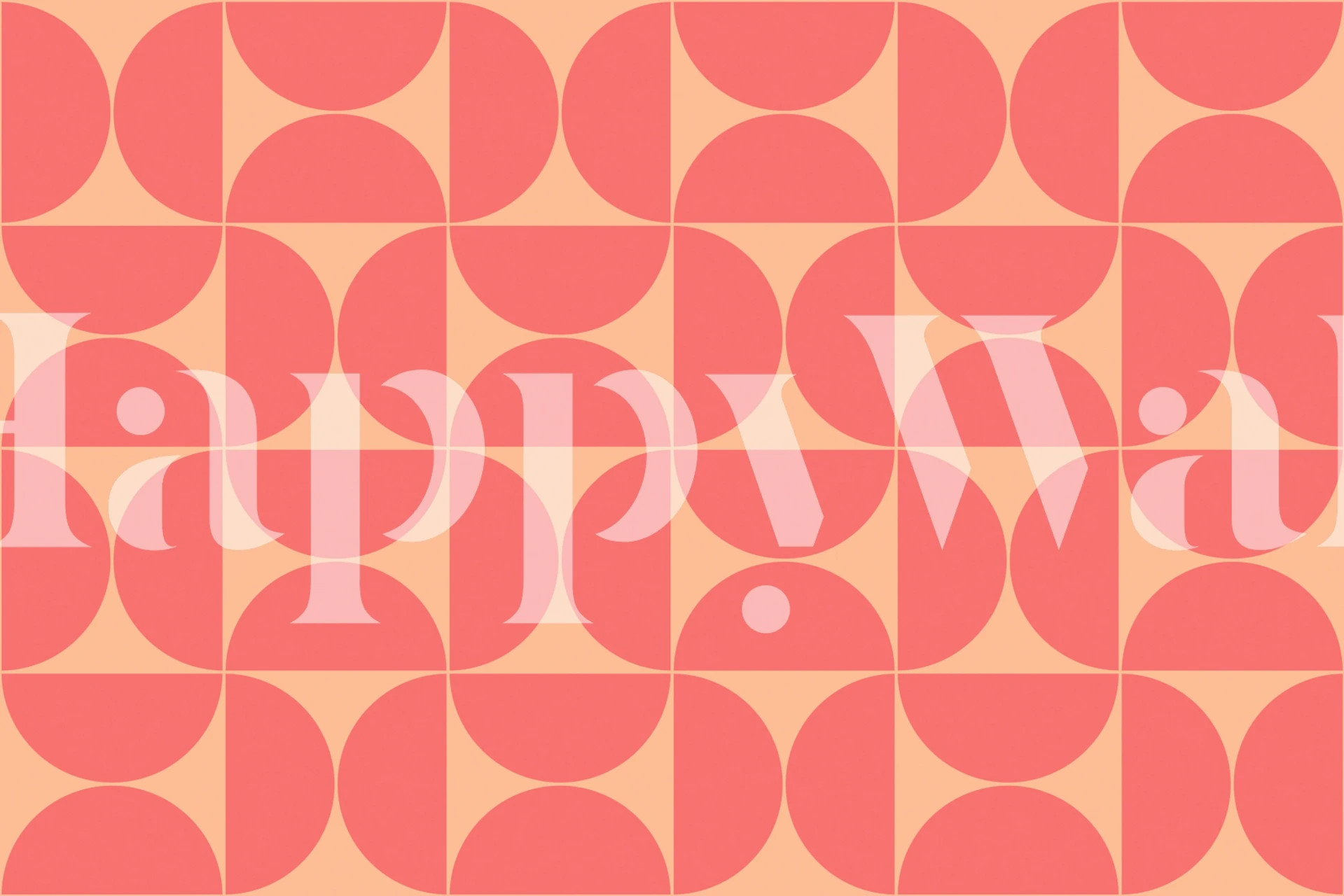 Geometric pink shapes on beige background wallpaper