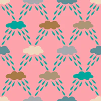 Cloudburst Kids Raindrops Pastel Pink tapete