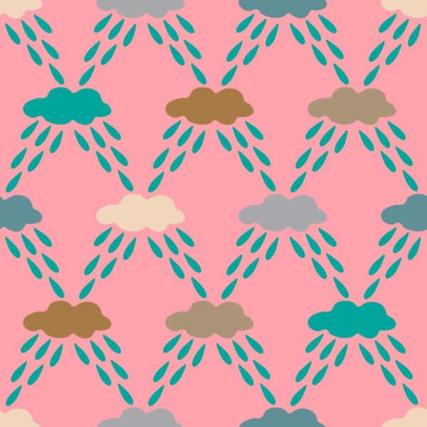 Cloudburst Kids Raindrops Pastel Pink