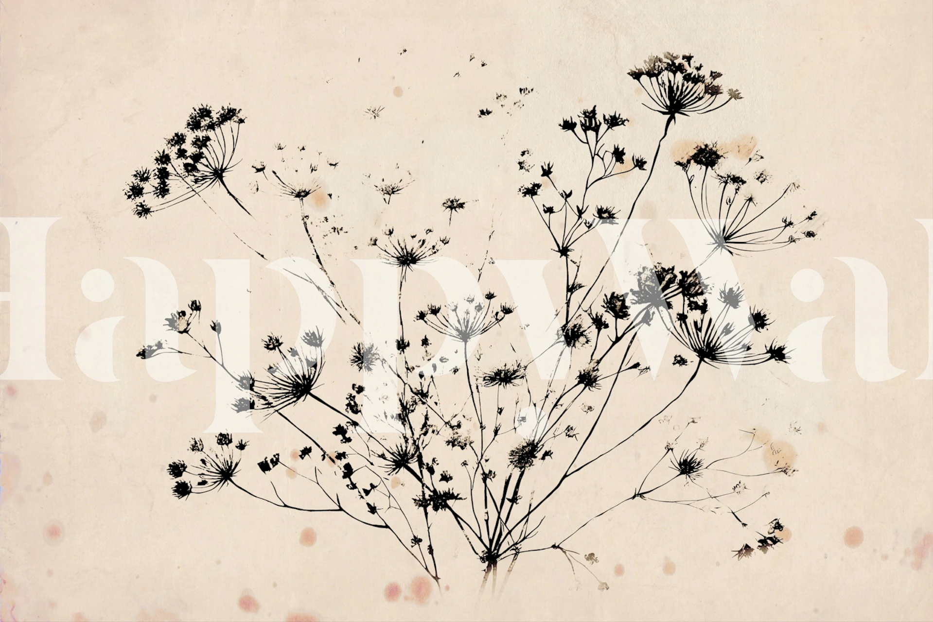 Elegant Botanical Silhouettes Tapete in einem Raum