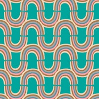Rainbow Reflection Wavy Stripes Turquoise tapet