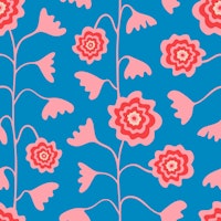 Nectar Abstract Retro Mod Floral Pink Blue wallpaper