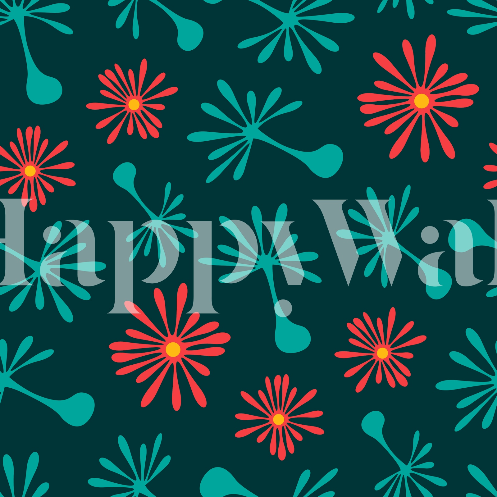 Teal And Red Wallpaper