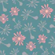 Blowing Dandelions Retro Mod Floral Gray Blue