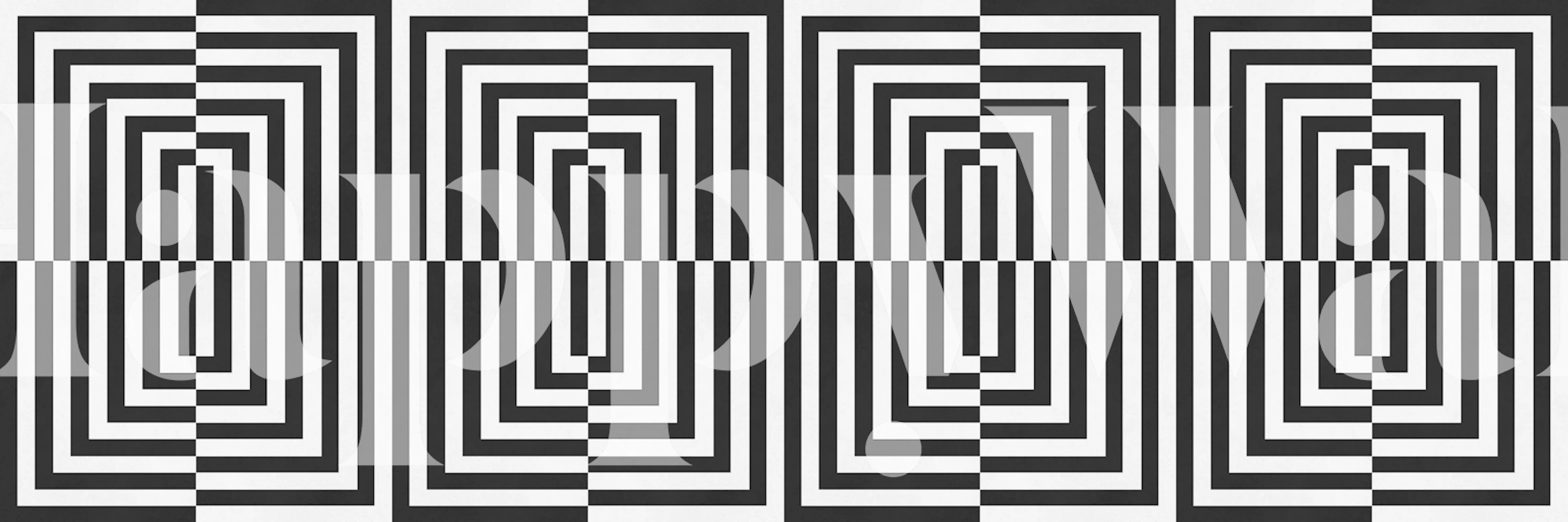 Contemporary square maze wallpaper in a room